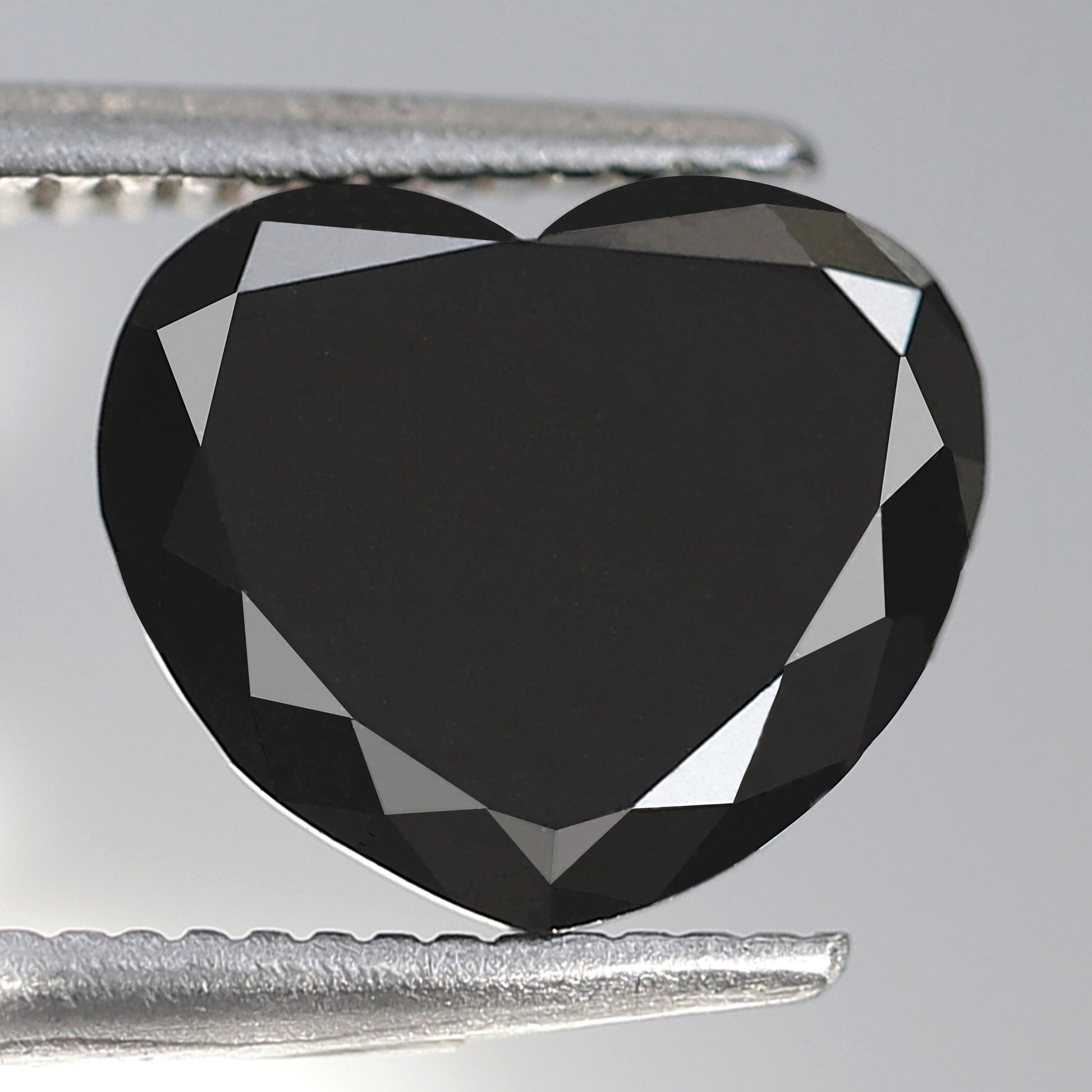 1.76 Carat Heart Shape Black Diamond 7 MM Natural Loose Diamond For Bezel Pendant 14k Yellow Gold - Blackdiamond