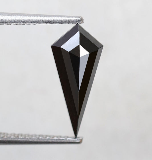 1.17 Carat 13 MM Kite Shape Diamond Black Color Kite Diamond Treated Black Color Kite Cut Diamond For Custom Engagement Ring
