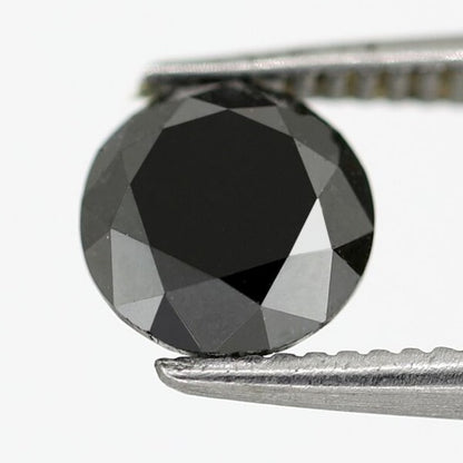 0.95 carat Round Brilliant Cut Fancy Natural Loose Black Diamond - Blackdiamond