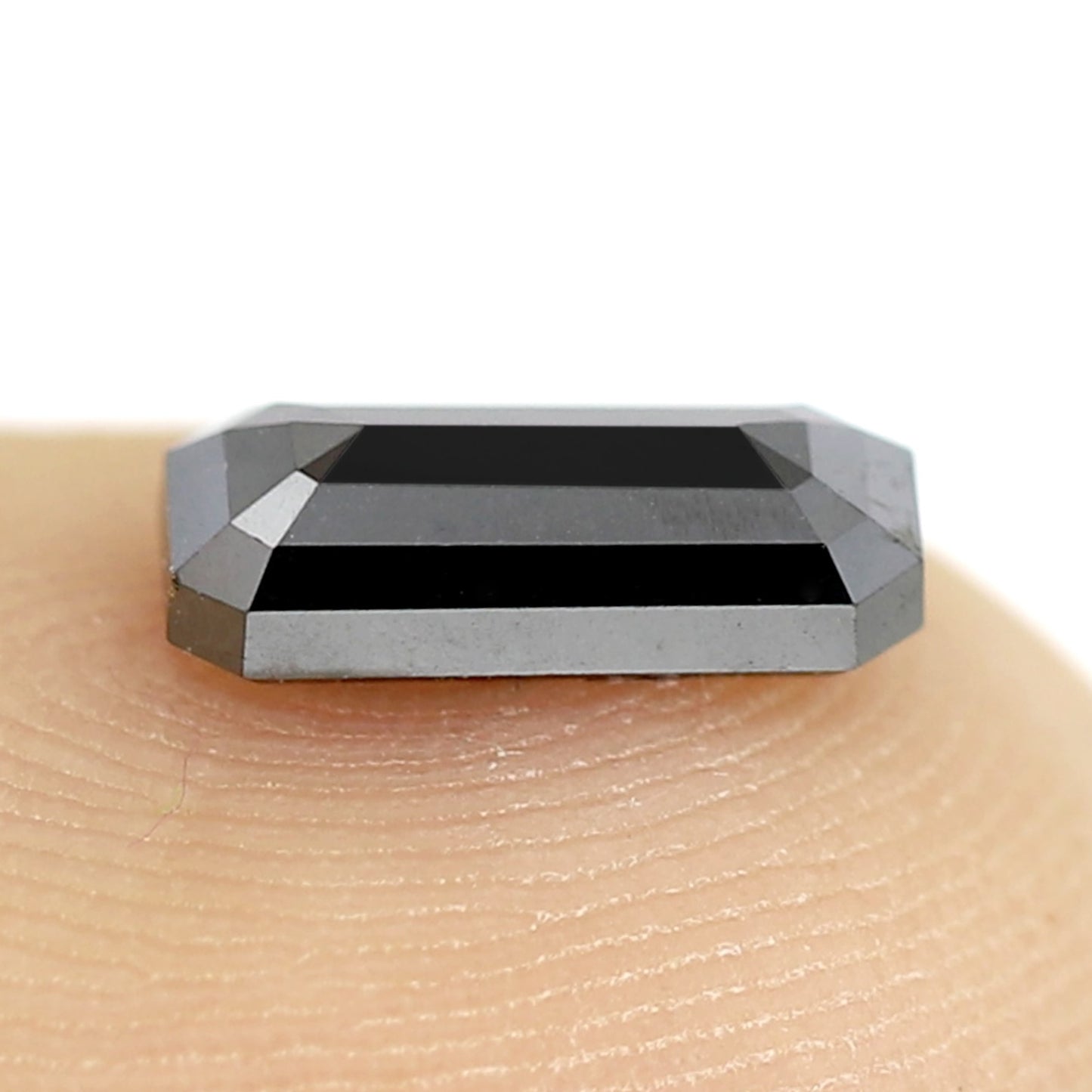 0.89 Carat Elongated Emerald Cut Ethically Sourced Black Natural Diamond Ideal For Design Solitaire Pendant - Blackdiamond