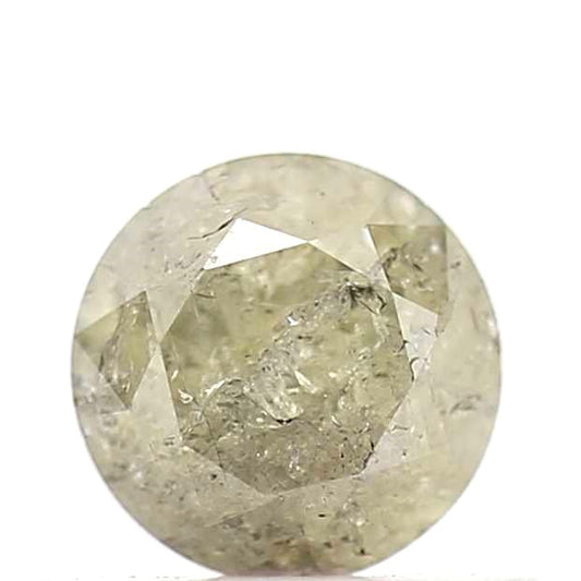 0.41 Carat Gray Yellow Loose Round Cut Salt and Pepper Diamond 4.6 MM - Blackdiamond