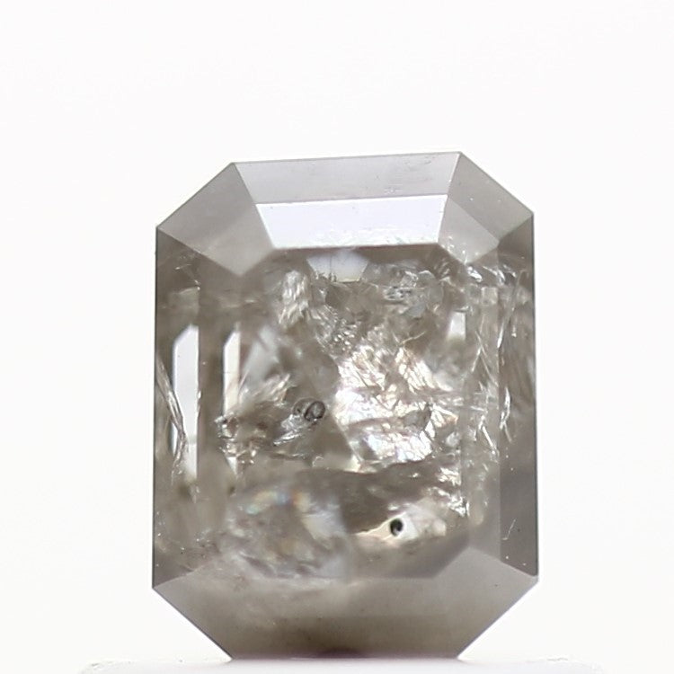 0.81 Carat 5.34 MM Natural Loose Emerald Cut Salt and Pepper Diamond - Blackdiamond