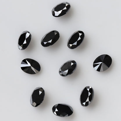 1.84 Carat 4 MM Brilliant Cut Black Diamond Natural Loose Oval Shape Diamond Lot For Jewelry Design - Blackdiamond