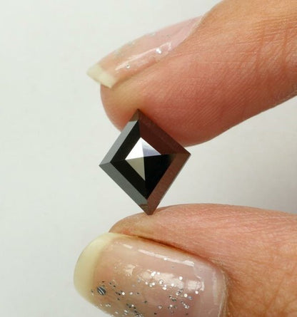 1 Carat Lozenge Cut Diamond Black Loose For Antique Engagement Ring - Blackdiamond