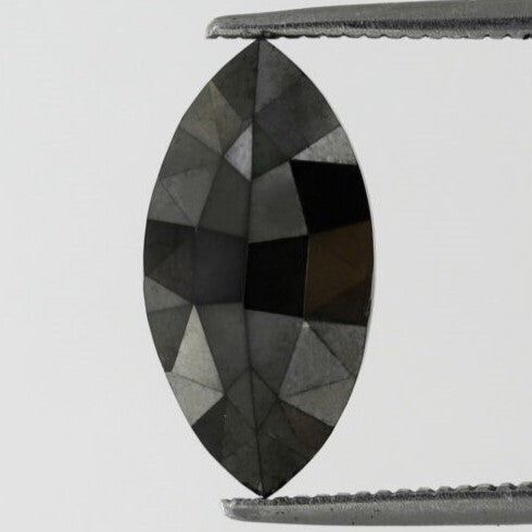 4.15 Carat Black Marquise Shape Double Cut Faceted Diamond Perfect For Engagement Ring - Blackdiamond