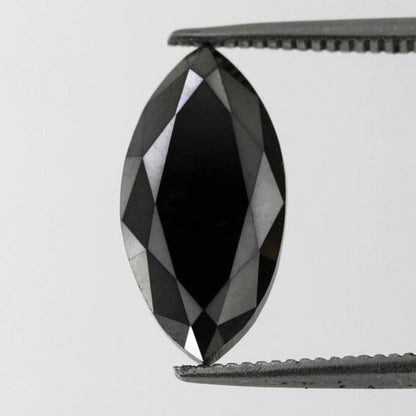 4.15 Carat Black Marquise Shape Double Cut Faceted Diamond Perfect For Engagement Ring - Blackdiamond