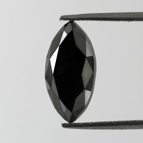 4.15 Carat Black Marquise Shape Double Cut Faceted Diamond Perfect For Engagement Ring - Blackdiamond