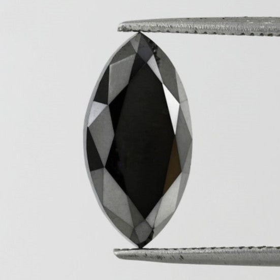 4.15 Carat Black Marquise Shape Double Cut Faceted Diamond Perfect For Engagement Ring - Blackdiamond