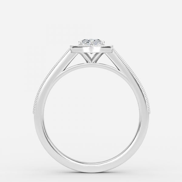 Flswin Marquise Halo Engagement Ring 14K / 18K Solid Gold