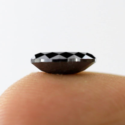 1.58 Carat Heated Black Diamond 9.7 x 6 x 3.4 MM Loose Natural Conflict Free Marquise Black Diamond Custom Design Engagement Ring - Blackdiamond
