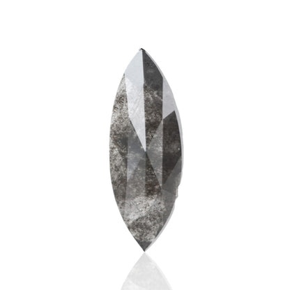 0.51 Carat 10.10 X 3.70 X 1.55 MM Fancy Gray Marquise Rose Cut Salt and Pepper Diamond - Blackdiamond