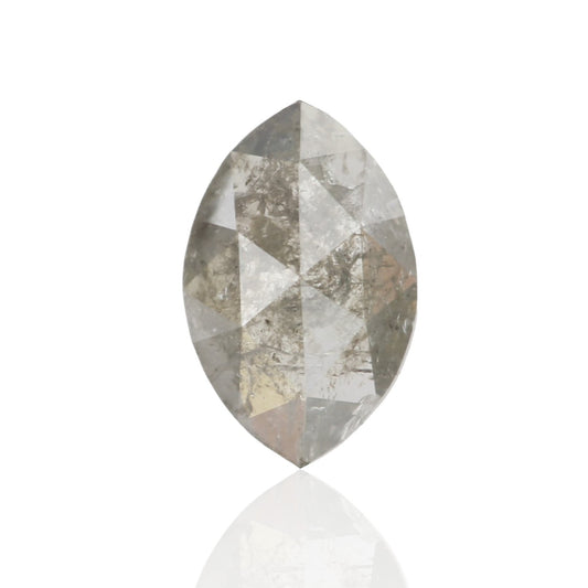0.37 Carat 6.80 X 4.45 X 1.70 MM Fancy Gray Marquise Rose Cut Salt and Pepper Diamond