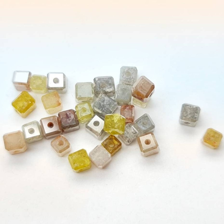 2 Carat Diamond Beads Drilled Polished Color Cubes