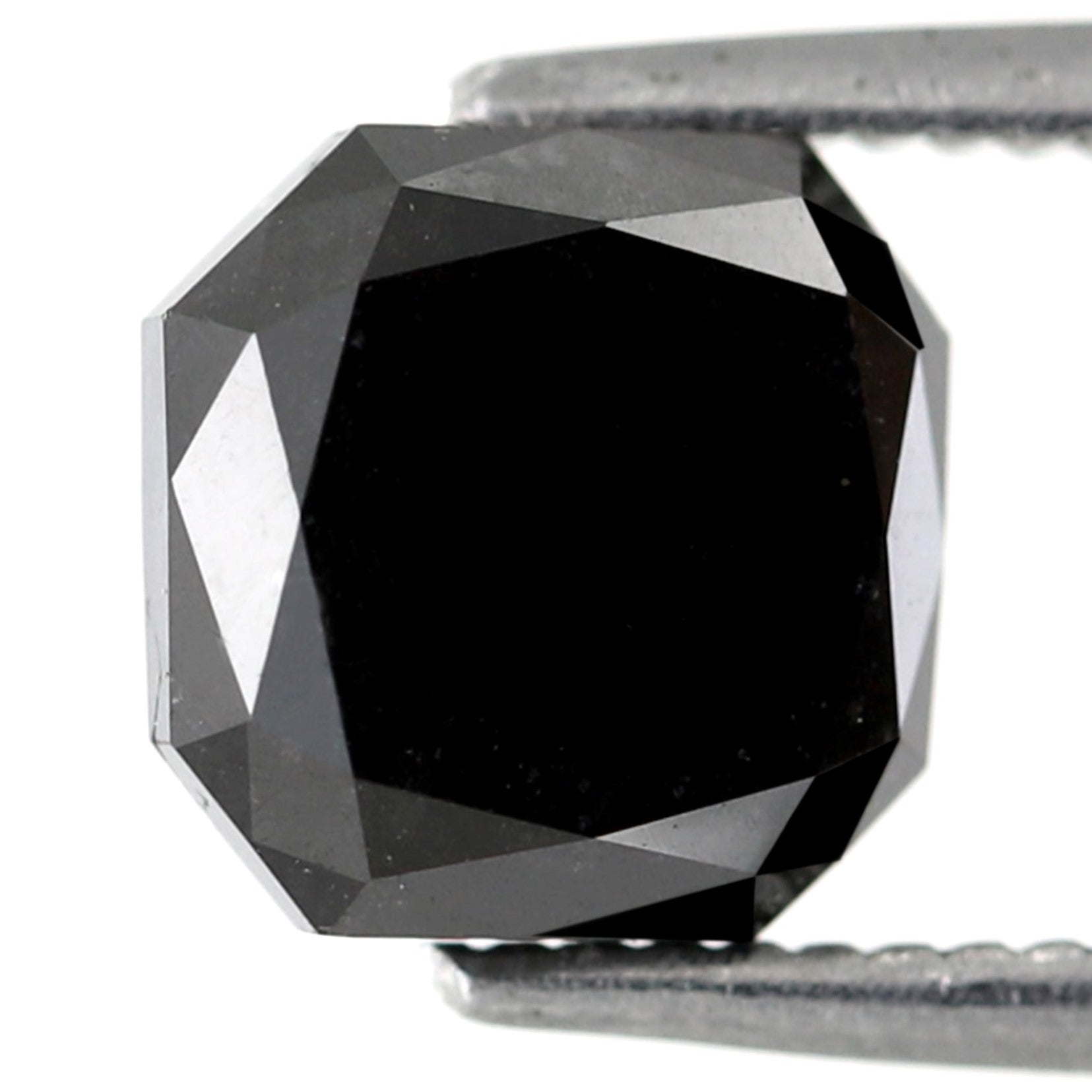 2.23 Carat Asscher Shape Diamond Black Color Diamond Loose Natural Diamond Heated Black Diamond Top Quality Diamond Natural Diamond - Blackdiamond