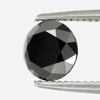 0.95 carat Round Brilliant Cut Fancy Natural Loose Black Diamond - Blackdiamond