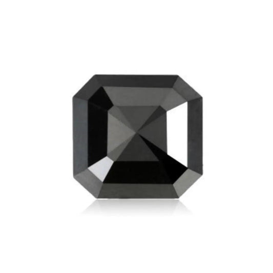 asscher cut black natural diamond