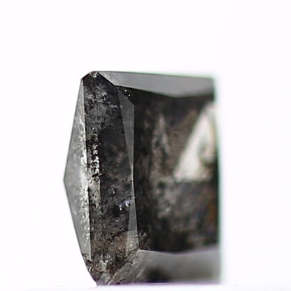 0.41 tcw 4.1 MM Natural Fancy Gray Black Princess Salt Pepper Diamond - Blackdiamond