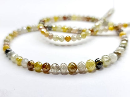 natural diamond beads gray yellow