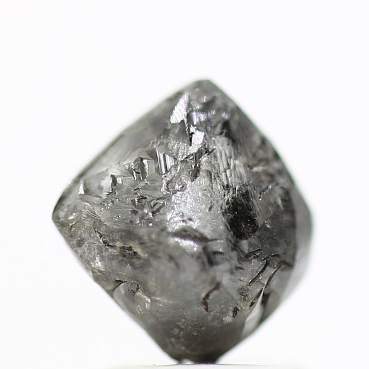 2.36 Carat Octahedron Diamond Rough Natural Raw Black Diamond 7.40 MM