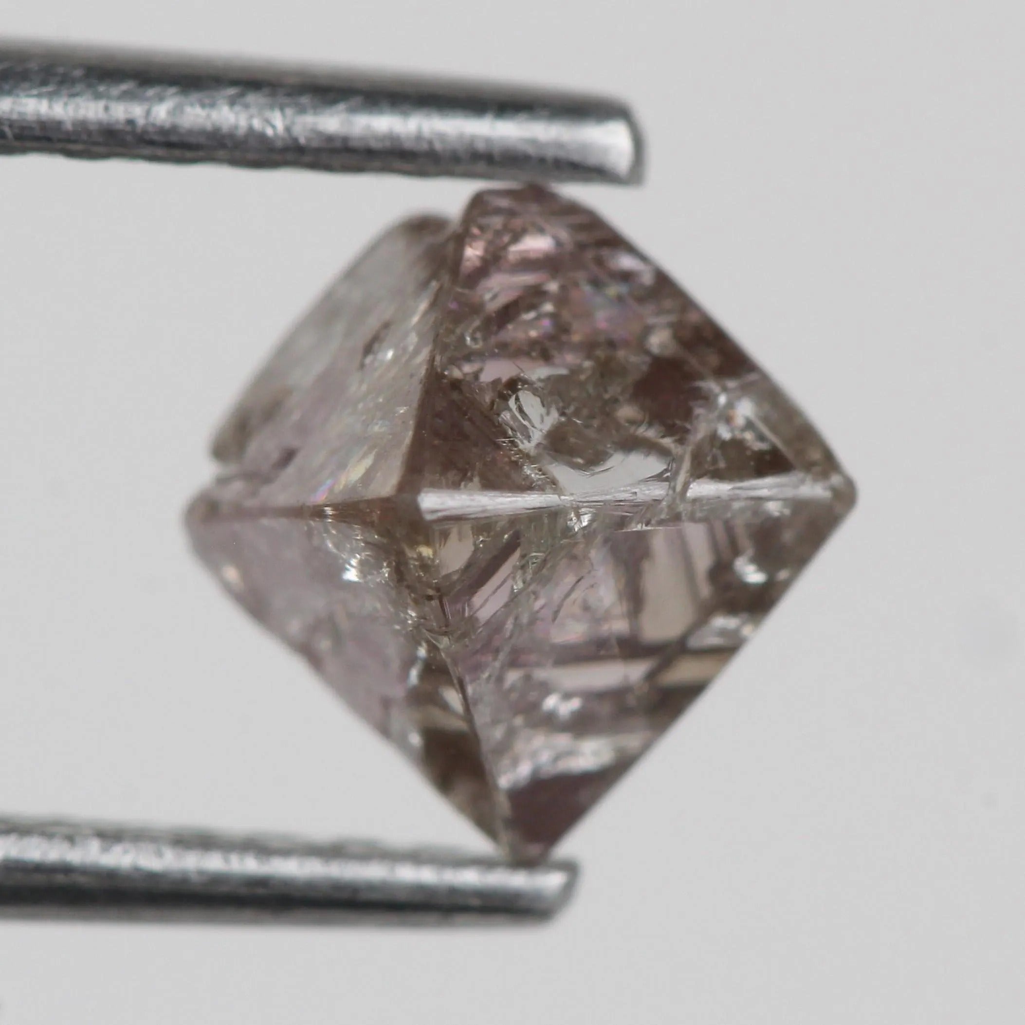 1.21 Carat Rough Fancy Purple Pink Uncut Raw Octahedron Diamond 5.25 MM