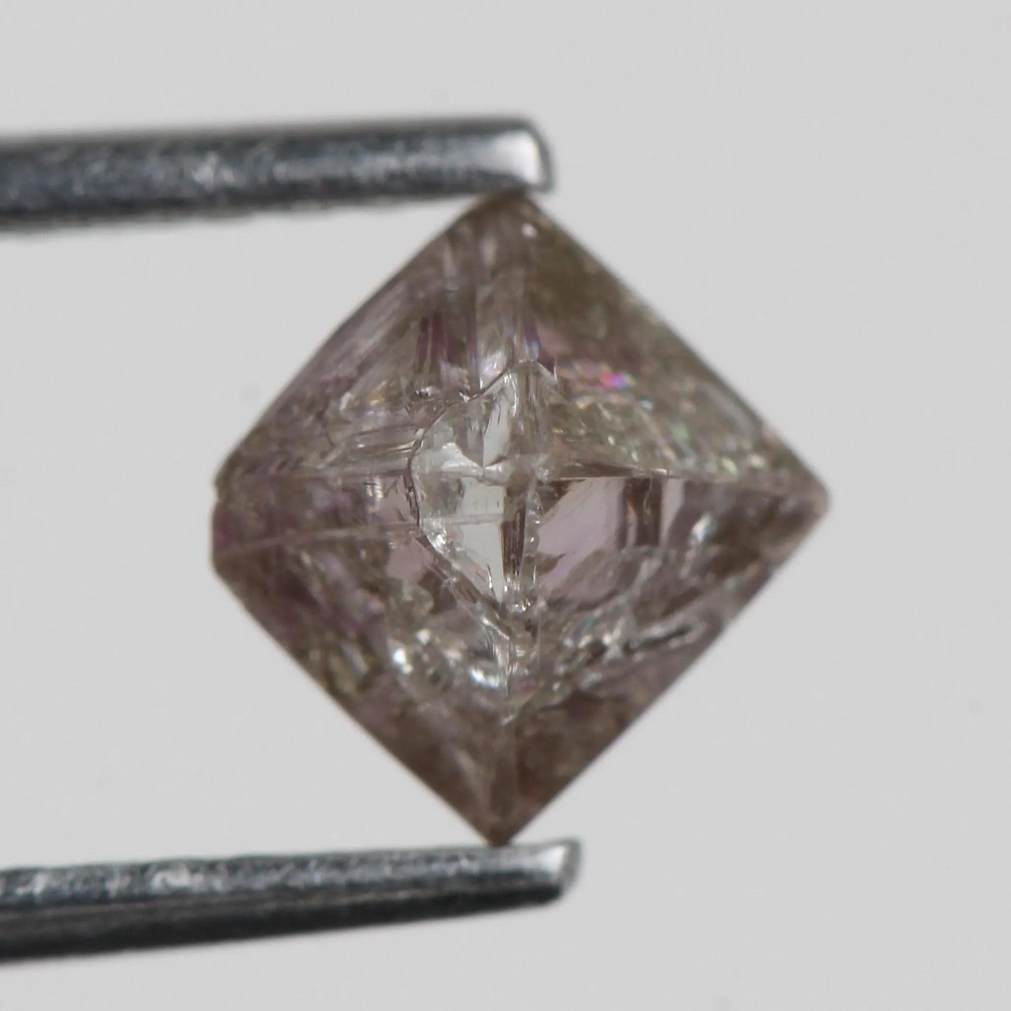 1.21 Carat Rough Fancy Purple Pink Uncut Raw Octahedron Diamond 5.25 MM