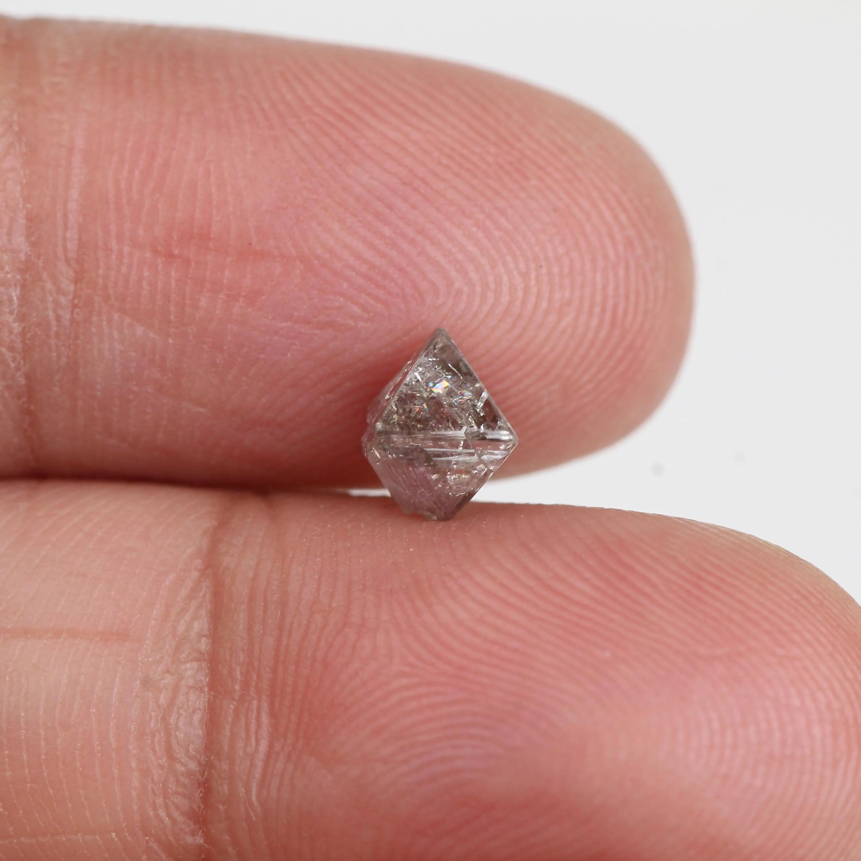 1.21 Carat Rough Fancy Purple Pink Uncut Raw Octahedron Diamond 5.25 MM
