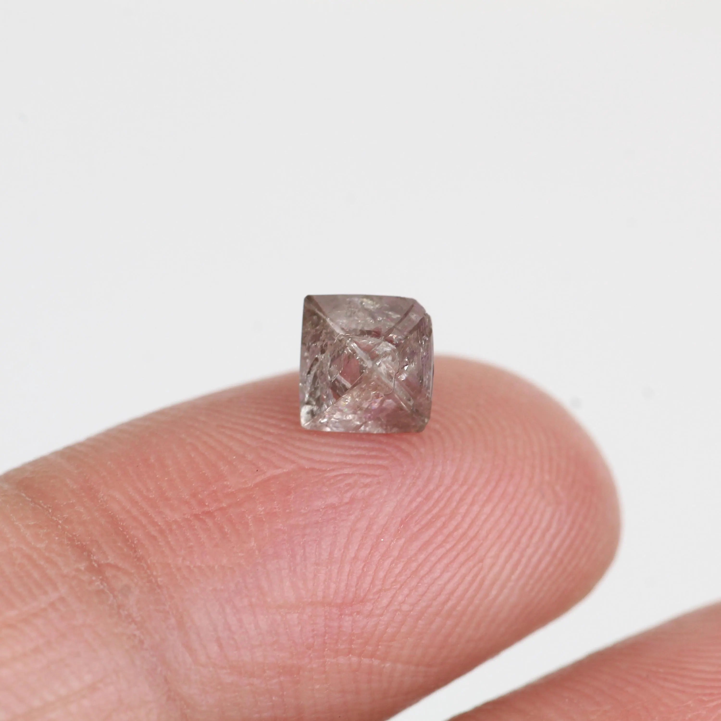1.21 Carat Rough Fancy Purple Pink Uncut Raw Octahedron Diamond 5.25 MM