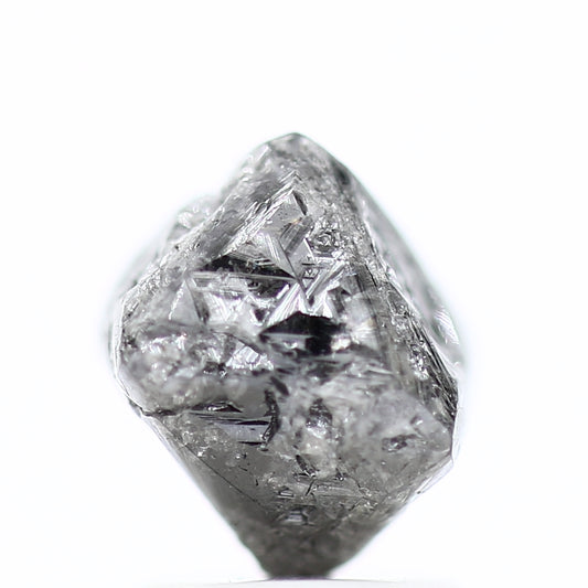 2.37 Tcw Octahedron Rough Black Diamond Gray Black Raw Mined Diamonds
