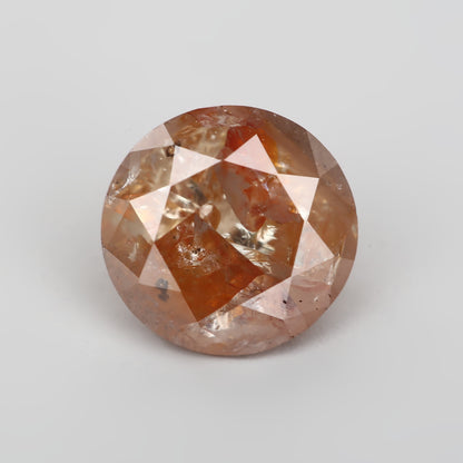 0.83 Carat Natural Orange Rustic Round Cut Diamond 5.88 MM - Blackdiamond