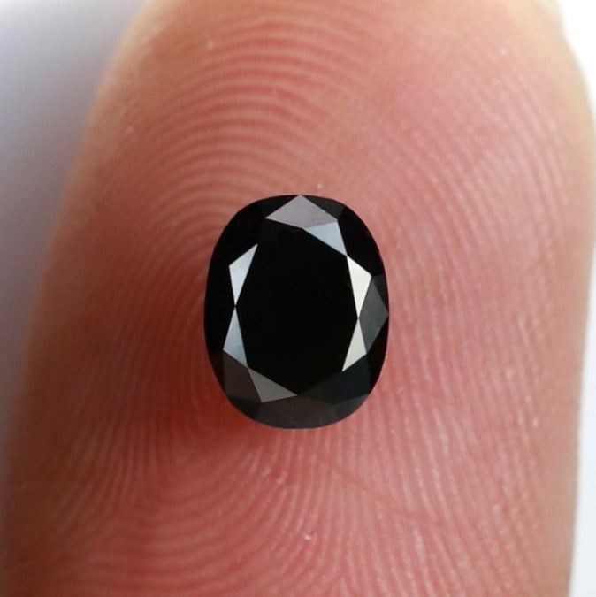 1.02 Carat Oval Cut AAA Quality Diamond 6 MM Loose Natural Black Diamond - Blackdiamond