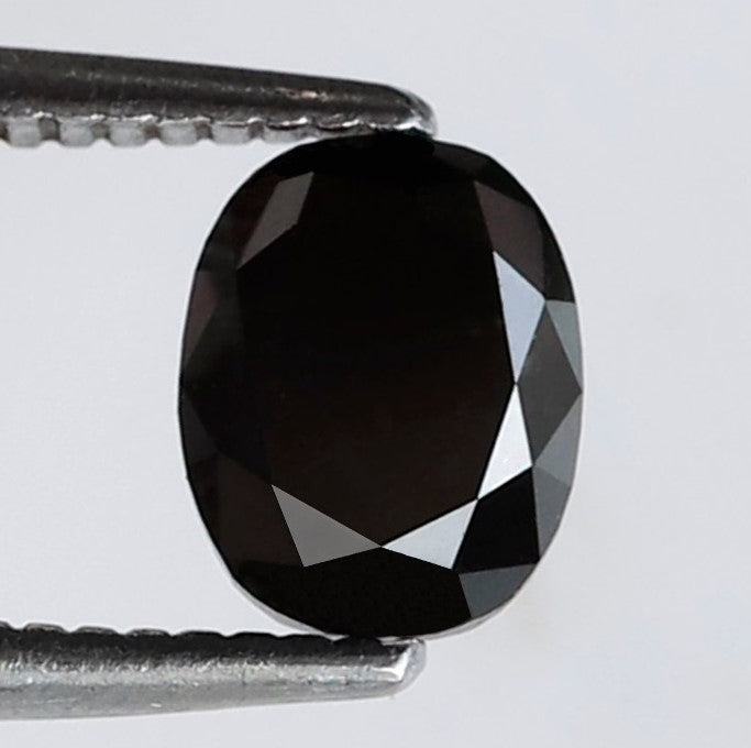 1.02 Carat Oval Cut AAA Quality Diamond 6 MM Loose Natural Black Diamond - Blackdiamond