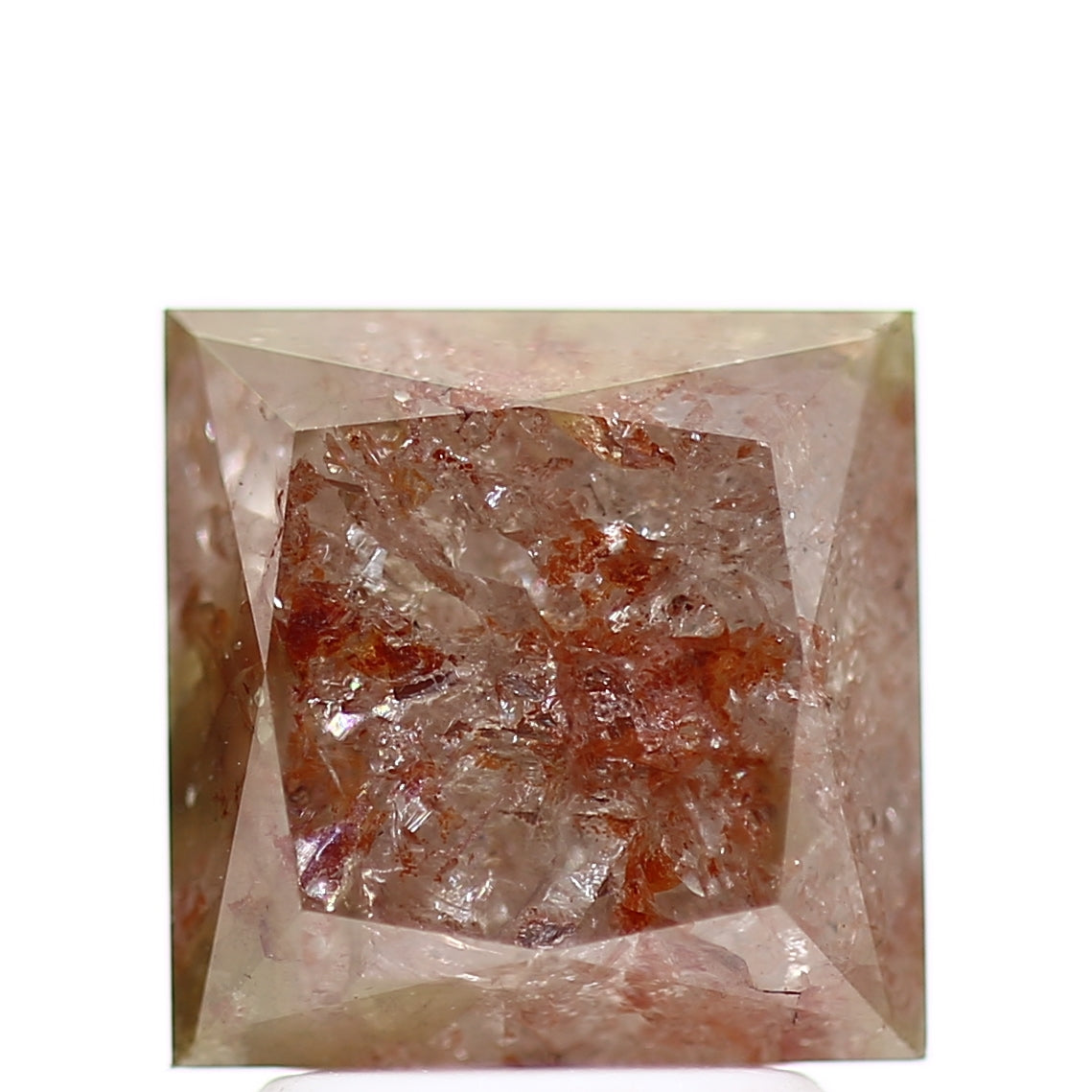 4.38 Carat 7.70 MM Natural Pink Hue Princess Salt and Pepper Diamond - Blackdiamond