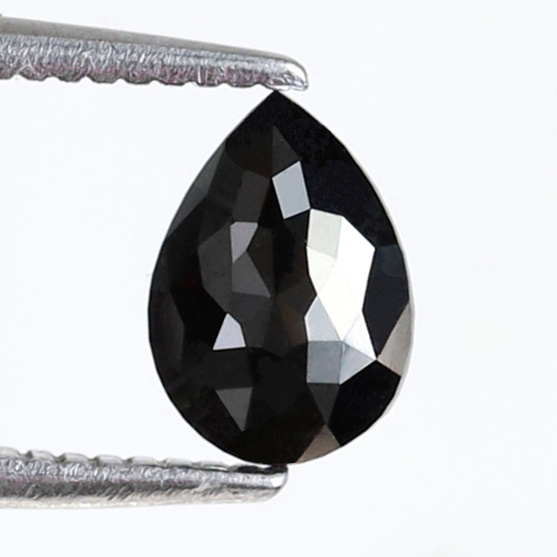 0.79 Carat Natural Diamond Pear Rose Cut AAA Quality Diamond 7 MM Loose Heated Black Diamond - Blackdiamond