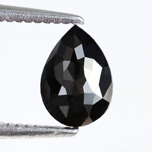 0.79 Carat Natural Diamond Pear Rose Cut AAA Quality Diamond 7 MM Loose Heated Black Diamond