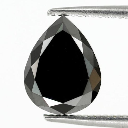 2.28 Carat Sparkling Pear Shape Polished Natural Loose Diamond Treated Black Color Ideal For Making Handmade Custom Design Ring
