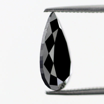 Elongated Pear Shape Diamond Heated Black Color 2.79 Carat Loose Natural Ethically Sourced AAA Quality Black Diamond Pendant - Blackdiamond