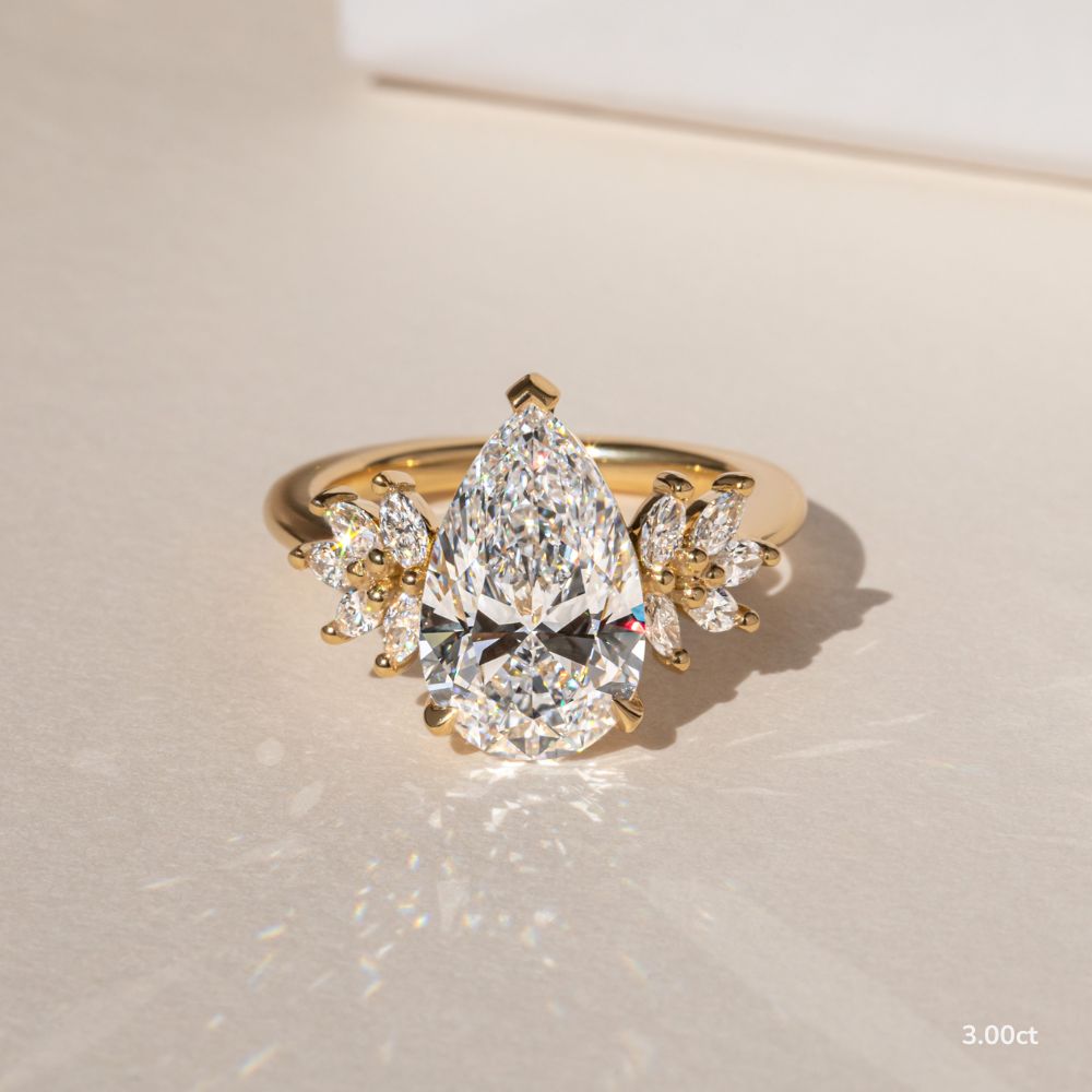 Pear 1 Carat Lab Grown Diamond Ring IGI Certified Isabella