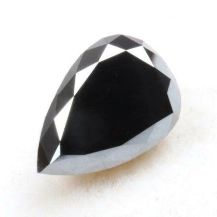 1 Carat Black Pear Diamond For Teardrop Engagement Ring