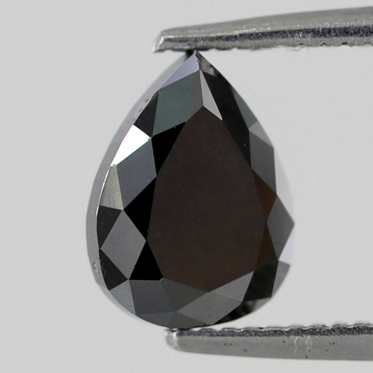 1.61 Carat 8 MM Pear Shape Loose Black Diamond For Pendant Necklace And Engagement Ring - Blackdiamond