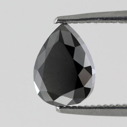 1.61 Carat 8 MM Pear Shape Loose Black Diamond For Pendant Necklace And Engagement Ring - Blackdiamond