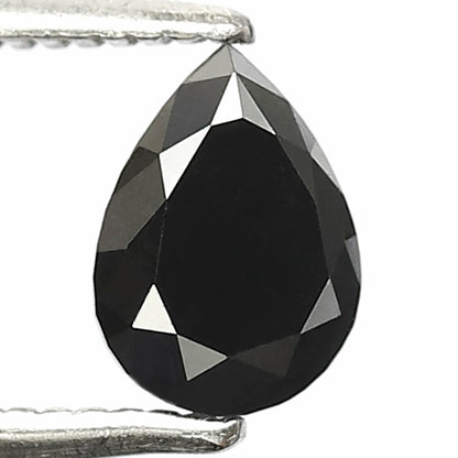 0.88 Carat Pear Cut Diamond Heated Black Diamond For Engagement Ring - Blackdiamond