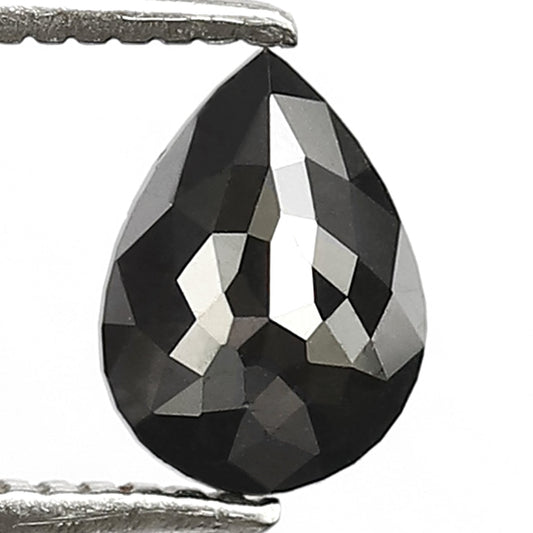 0.88 Carat Pear Cut Diamond Heated Black Diamond For Engagement Ring