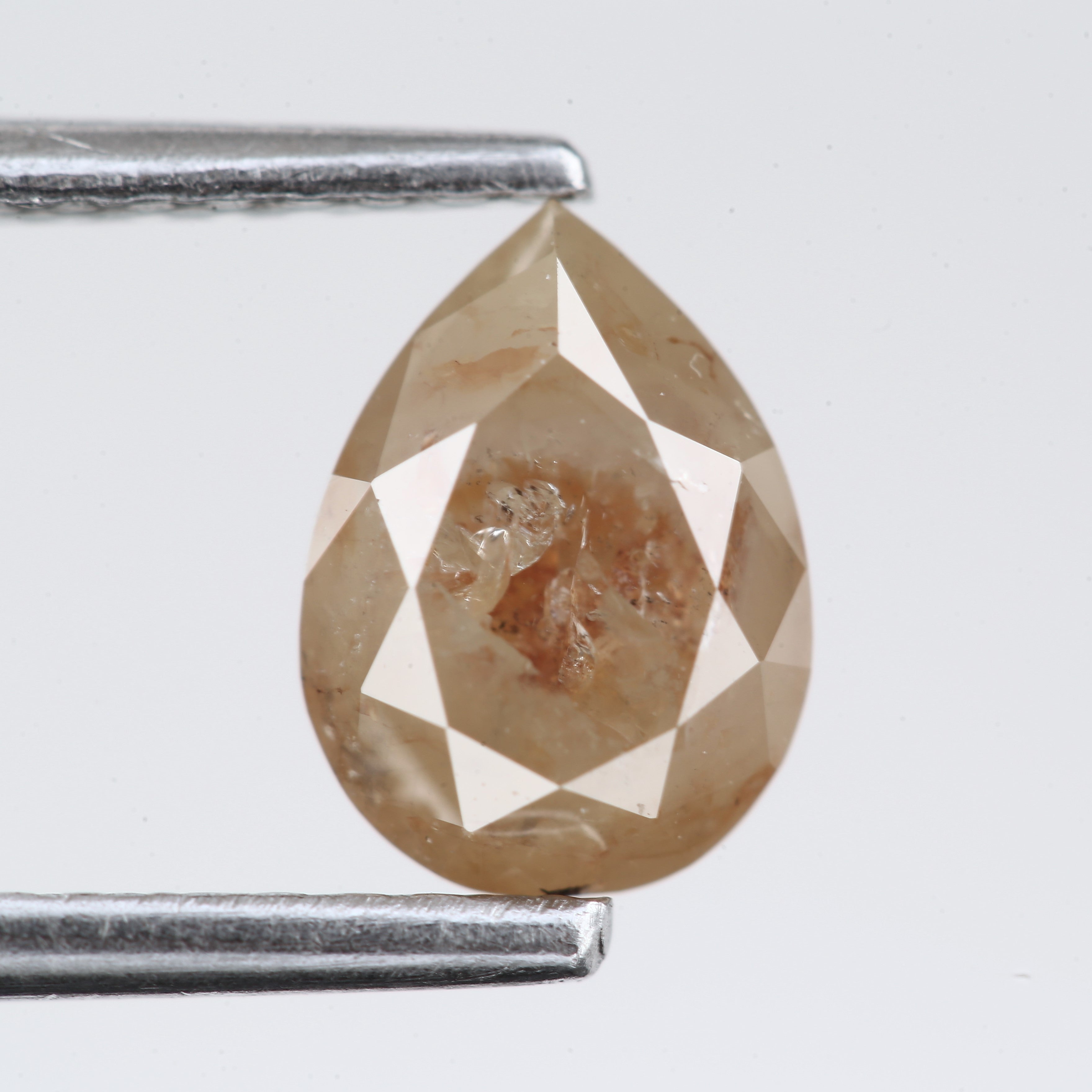0.90 Carat Orange Salt and Pepper Pear Shape Diamond 7.2 MM