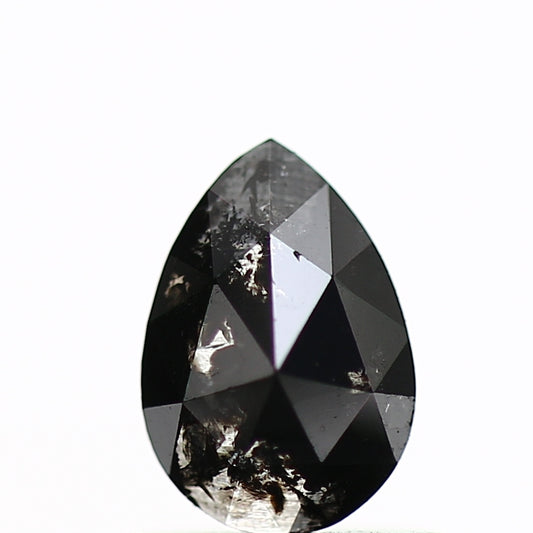 0.37 Carat Natural Rose Cut Fancy Black Pear Loose Diamond SDM932