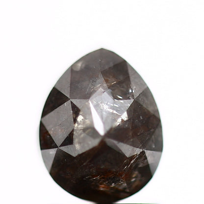 1.62 Carat Natural Pear Rosecut Pepper Black Loose Diamond SDM891