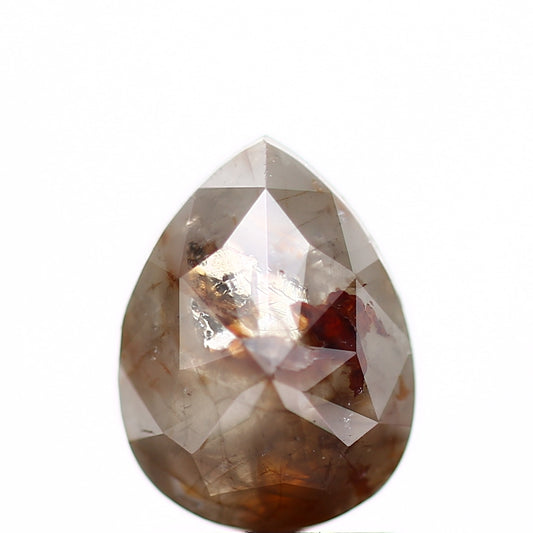 1.20 Carat Natural Pear Rosecut Gray Red Rustic Loose Diamond SDM91