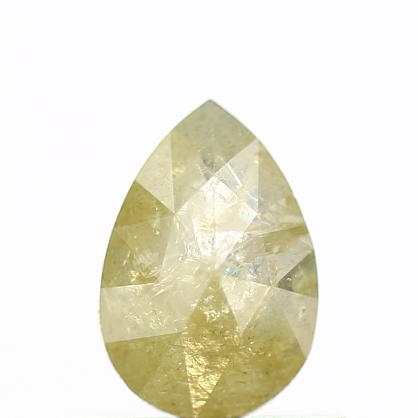 0.41 Carat Natural Pear Rose Cut Yellow Rustic Diamond SDM311