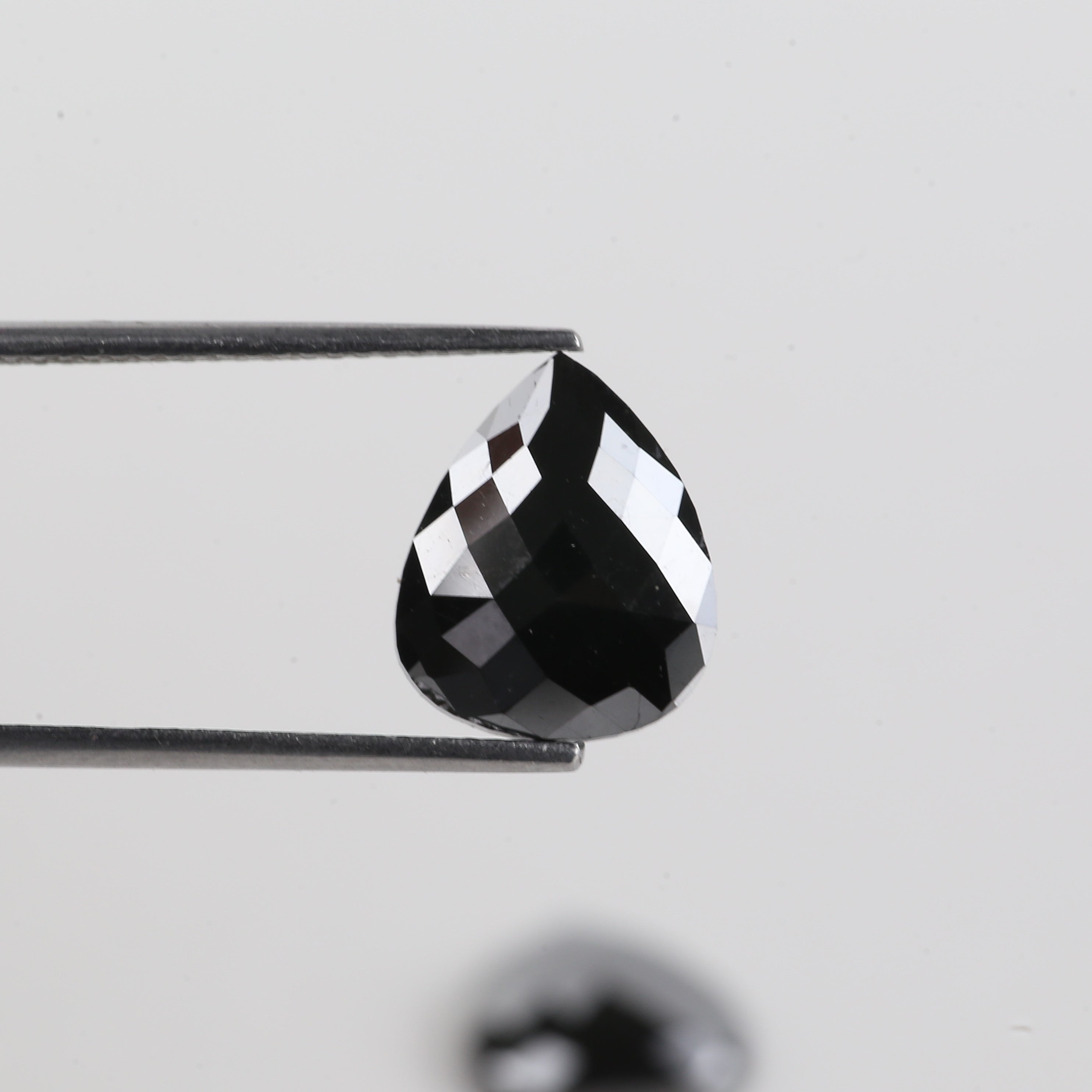 5.87 Carat Pear Checker Cut Natural Black Diamond Pair 11.63 MM