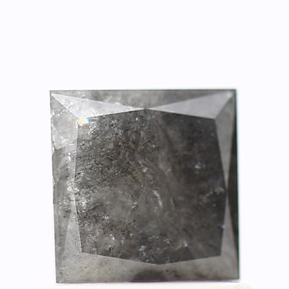 1.18 Carat 5.39 MM Natural Gray Princess Cut Salt and Pepper Diamond