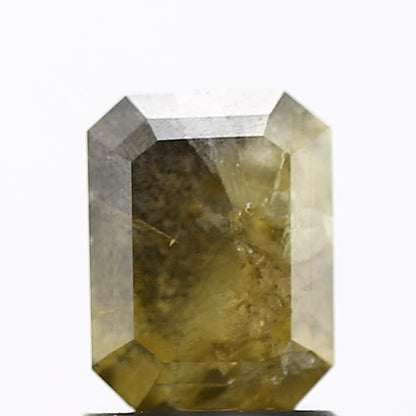 1.09 Carat 6.90 MM Fancy Rustic Yellow Emerald Cut Salt Pepper Diamond